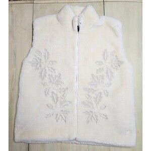 NOT FUR REAL BY DUFFEL Oak Leaf and Acorn Warm LINED VEST WOMEN'S SIZE LARGE